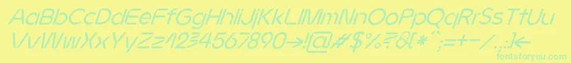 JMH Ava Italic Font – Green Fonts on Yellow Background