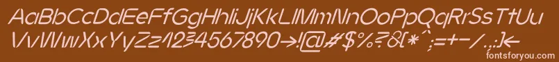 フォントJMH Ava Italic – 茶色の背景にピンクのフォント