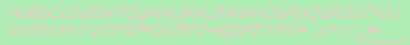 フォントJMH Ava Italic – 緑の背景にピンクのフォント