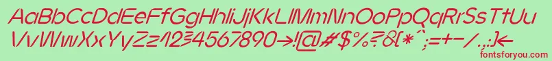 JMH Ava Italic Font – Red Fonts on Green Background