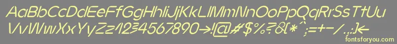 フォントJMH Ava Italic – 黄色のフォント、灰色の背景