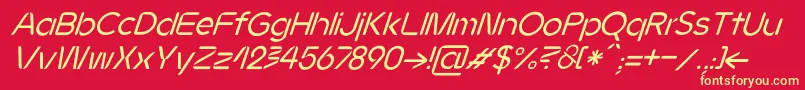 JMH Ava Italic Font – Yellow Fonts on Red Background