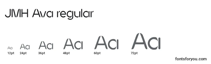 JMH Ava regular Font Sizes