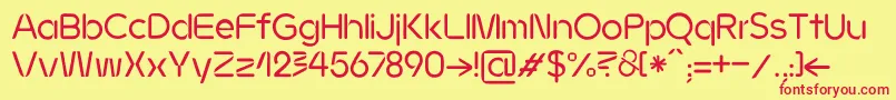 フォントJMH Ava regular – 赤い文字の黄色い背景