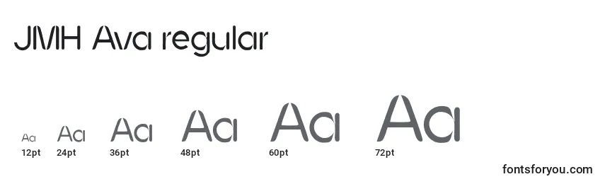 Размеры шрифта JMH Ava regular (130874)