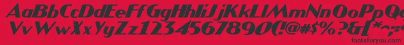 フォントJMH COMICS Italic – 赤い背景に黒い文字