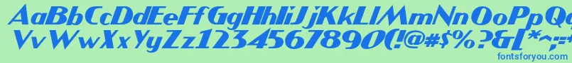 JMH COMICS Italic Font – Blue Fonts on Green Background