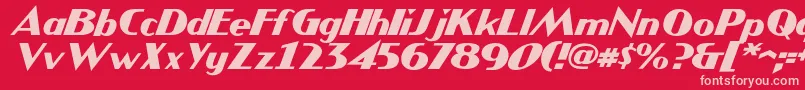 フォントJMH COMICS Italic – 赤い背景にピンクのフォント
