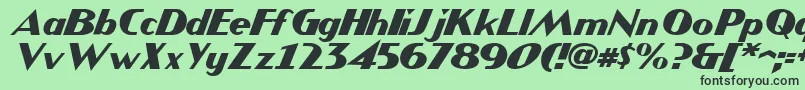 JMH COMICS Italic-Schriftart – Schwarze Schriften auf grünem Hintergrund