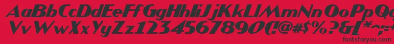 フォントJMH COMICS Italic – 赤い背景に黒い文字