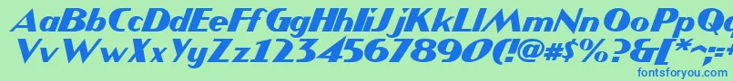JMH COMICS Italic Font – Blue Fonts on Green Background