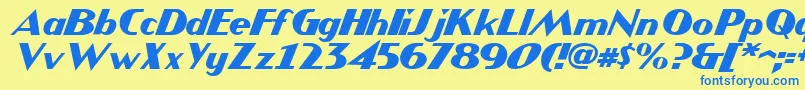 JMH COMICS Italic Font – Blue Fonts on Yellow Background