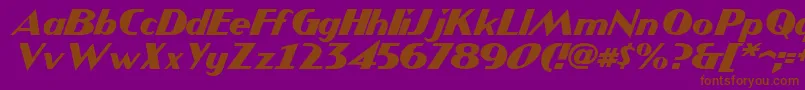 JMH COMICS Italic-Schriftart – Braune Schriften auf violettem Hintergrund