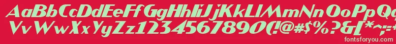 JMH COMICS Italic Font – Green Fonts on Red Background