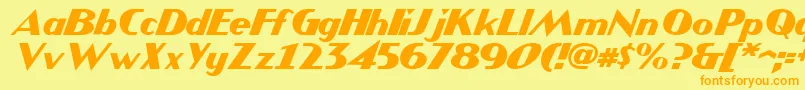 JMH COMICS Italic Font – Orange Fonts on Yellow Background