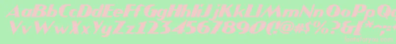 フォントJMH COMICS Italic – 緑の背景にピンクのフォント