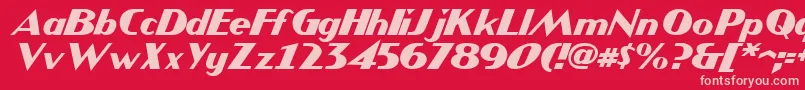 Fonte JMH COMICS Italic – fontes rosa em um fundo vermelho