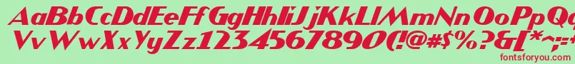 JMH COMICS Italic-Schriftart – Rote Schriften auf grünem Hintergrund