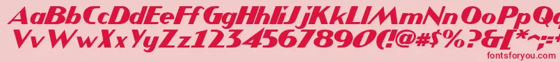 Czcionka JMH COMICS Italic – czerwone czcionki na różowym tle