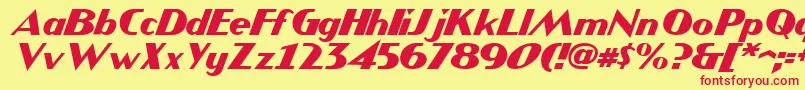 フォントJMH COMICS Italic – 赤い文字の黄色い背景