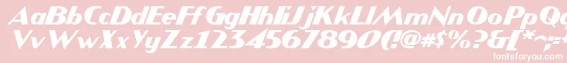 Czcionka JMH COMICS Italic – białe czcionki na różowym tle