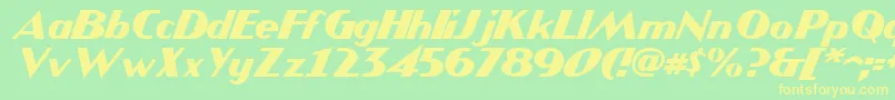Шрифт JMH COMICS Italic – жёлтые шрифты на зелёном фоне