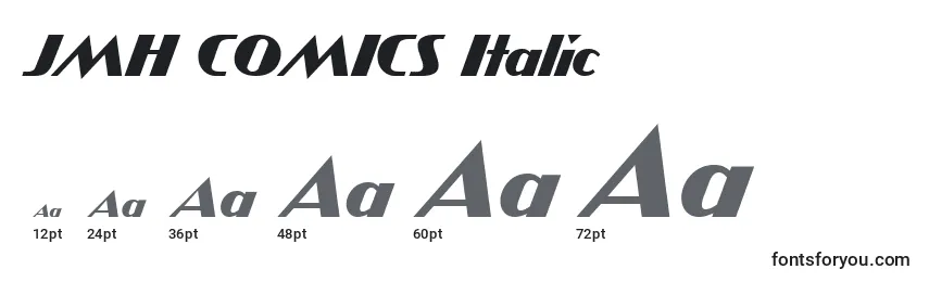 Größen der Schriftart JMH COMICS Italic (130878)