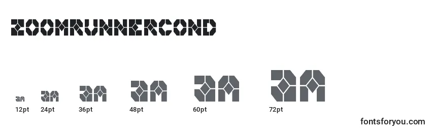 Размеры шрифта Zoomrunnercond