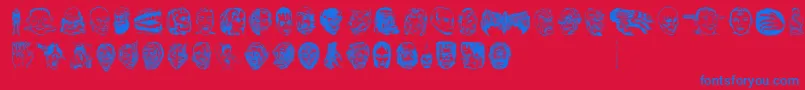 JMH EERIE DINGBATS Font – Blue Fonts on Red Background