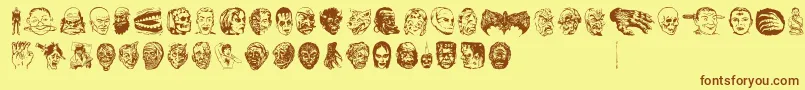 Fonte JMH EERIE DINGBATS – fontes marrons em um fundo amarelo