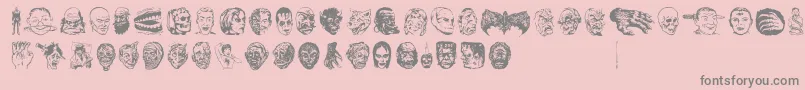 Fonte JMH EERIE DINGBATS – fontes cinzas em um fundo rosa