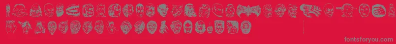 JMH EERIE DINGBATS Font – Gray Fonts on Red Background
