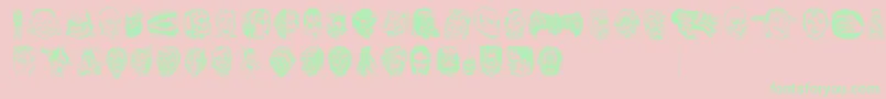 JMH EERIE DINGBATS Font – Green Fonts on Pink Background