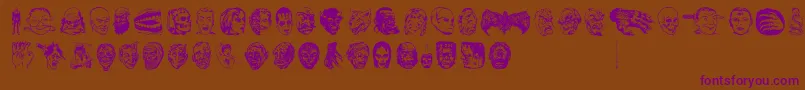 JMH EERIE DINGBATS Font – Purple Fonts on Brown Background