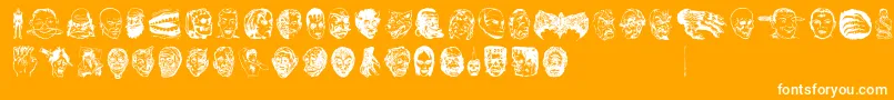 JMH EERIE DINGBATS Font – White Fonts on Orange Background