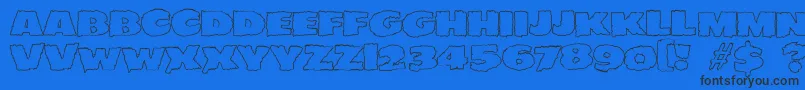 JMH EERIE OUT Font – Black Fonts on Blue Background