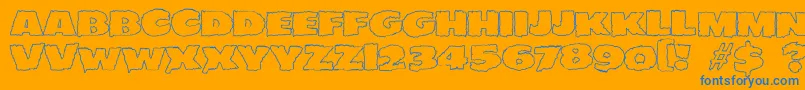 JMH EERIE OUT Font – Blue Fonts on Orange Background