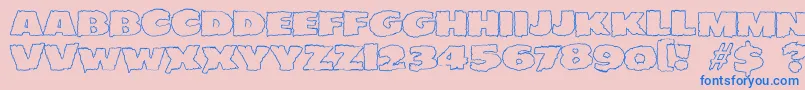 JMH EERIE OUT Font – Blue Fonts on Pink Background