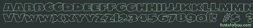 JMH EERIE OUT Font – Green Fonts on Black Background