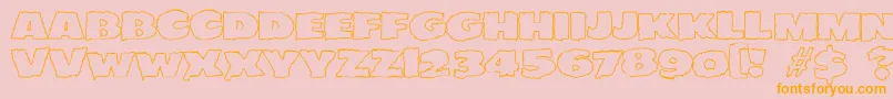 JMH EERIE OUT Font – Orange Fonts on Pink Background