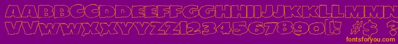 JMH EERIE OUT Font – Orange Fonts on Purple Background