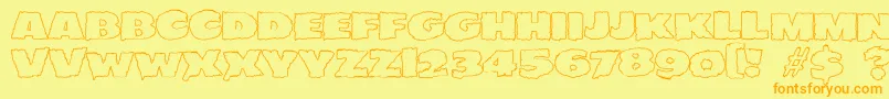 JMH EERIE OUT Font – Orange Fonts on Yellow Background