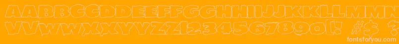 JMH EERIE OUT Font – Pink Fonts on Orange Background