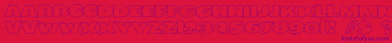 JMH EERIE OUT Font – Purple Fonts on Red Background