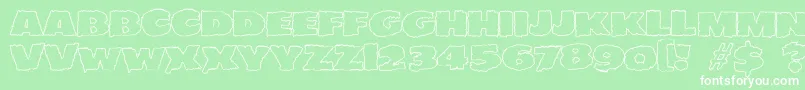 JMH EERIE OUT Font – White Fonts on Green Background