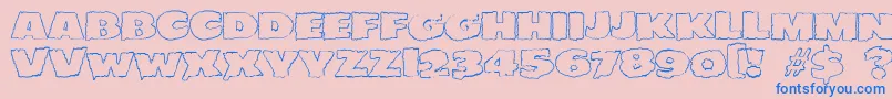 JMH EERIE OUT Font – Blue Fonts on Pink Background