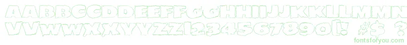 JMH EERIE OUT Font – Green Fonts on White Background