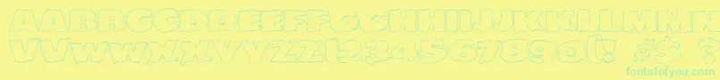 Lisätietoja JMH EERIE OUT-fontista JMH EERIE OUT-fontti – vihreät fontit keltaisella taustalla