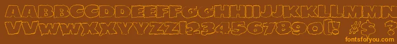 JMH EERIE OUT Font – Orange Fonts on Brown Background