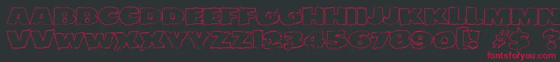 JMH EERIE OUT Font – Red Fonts on Black Background